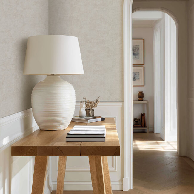 Dutch Wallcoverings Dutch Wallcoverings - Renaissance - Needle Point Plain White - Vliesbehang - 10m x 53cm - RE521061