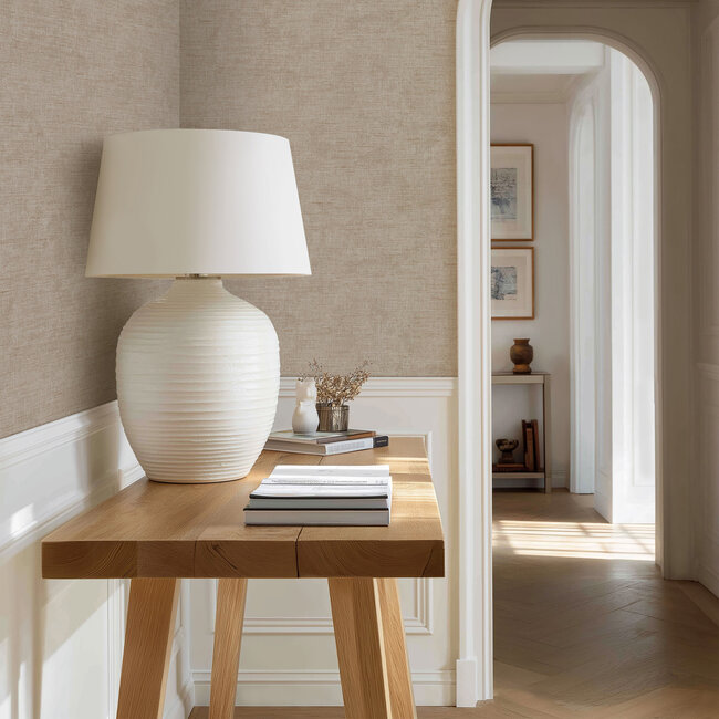 Dutch Wallcoverings Dutch Wallcoverings - Renaissance - Needle Point Plain Beige - Vliesbehang - 10m x 53cm - RE521063