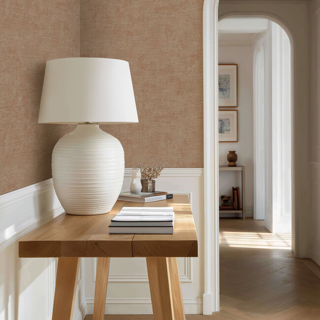 Dutch Wallcoverings Dutch Wallcoverings - Renaissance - Needle Point Plain Brown - Vliesbehang - 10m x 53cm - RE521064