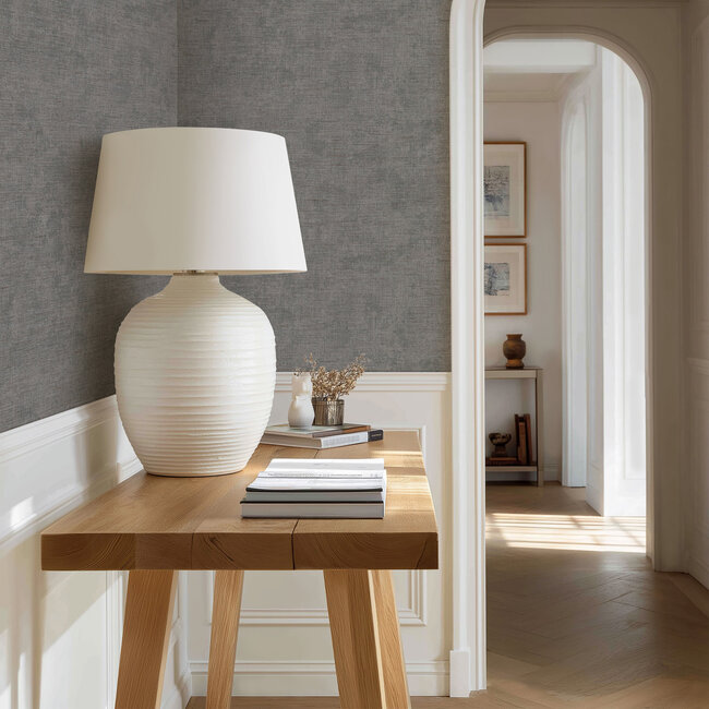 Dutch Wallcoverings Dutch Wallcoverings - Renaissance - Needle Point Plain Grey - Vliesbehang - 10m x 53cm - RE521065