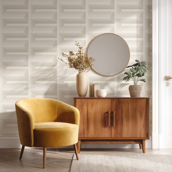 Dutch Wallcoverings Dutch Wallcoverings - Renaissance - Grecian Key Cream - Vliesbehang - 10m x 53cm - RE521071