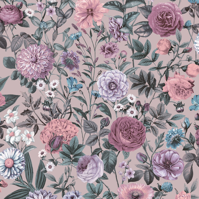 Dutch First Class Dutch First Class - Silva Essence - Silva Essence Velvet Bloom roze - Vliesbehang - 10m x 53cm - 21103