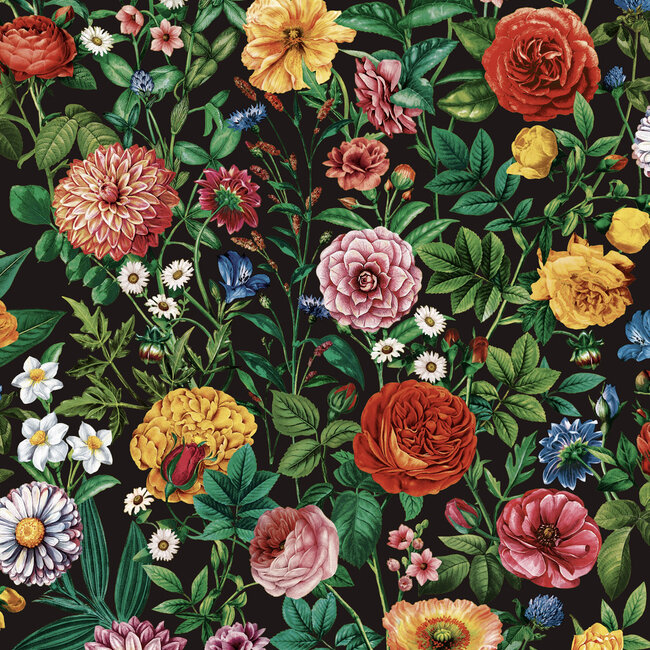 Dutch First Class Dutch First Class - Silva Essence - Silva Essence Velvet Bloom zwart - Vliesbehang - 10m x 53cm - 21105