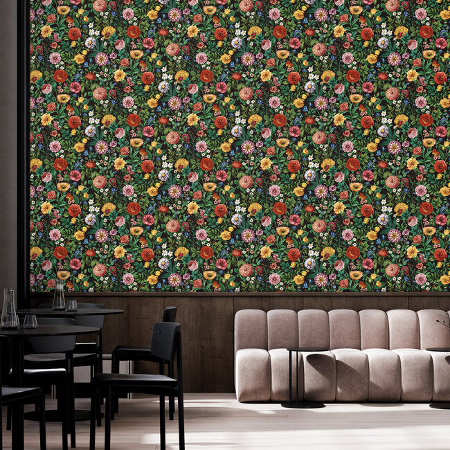 Dutch First Class Dutch First Class - Silva Essence - Silva Essence Velvet Bloom zwart - Vliesbehang - 10m x 53cm - 21105