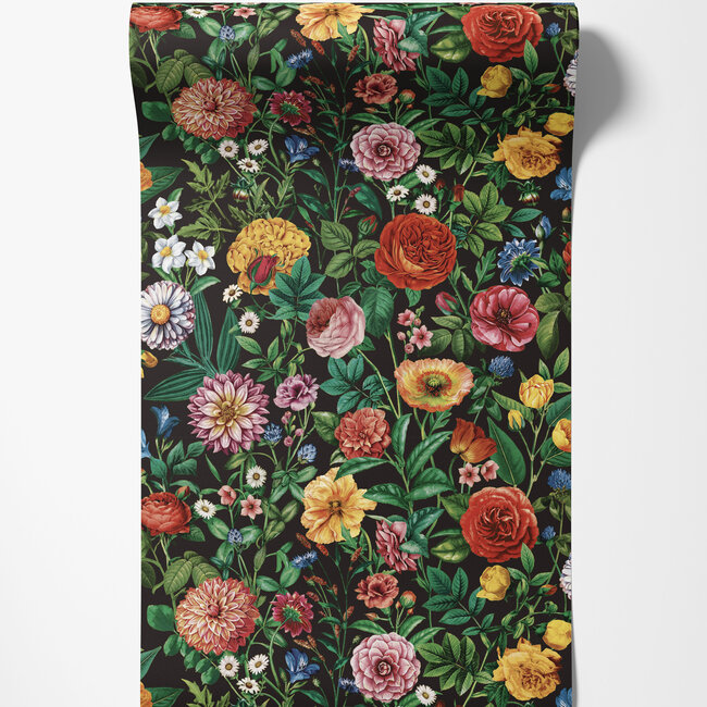 Dutch First Class Dutch First Class - Silva Essence - Silva Essence Velvet Bloom zwart - Vliesbehang - 10m x 53cm - 21105