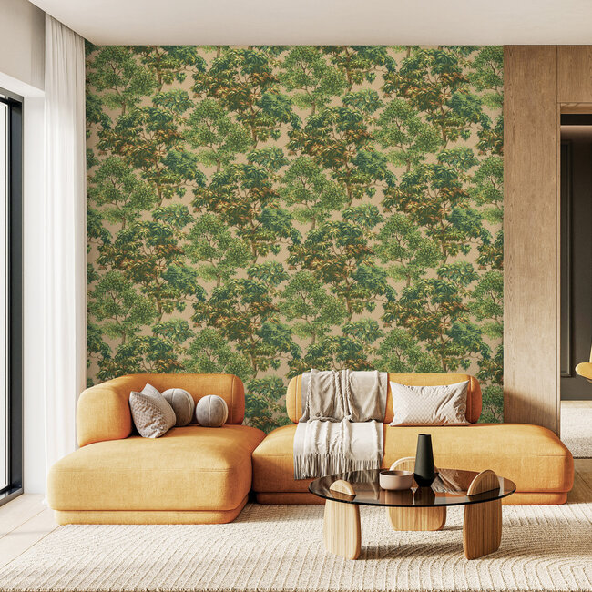 Dutch First Class Dutch First Class - Silva Essence - Silva Essence Sylva beige/groen - Vliesbehang - 10m x 53cm - 21133