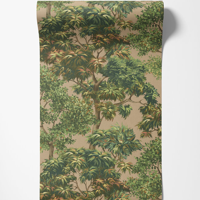 Dutch First Class Dutch First Class - Silva Essence - Silva Essence Sylva beige/groen - Vliesbehang - 10m x 53cm - 21133