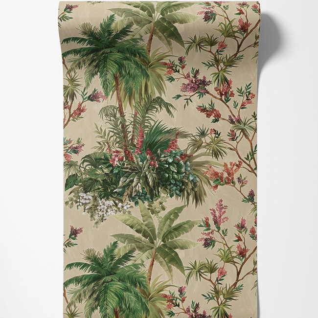 Dutch First Class Dutch First Class - Silva Essence - Silva Essence Tropis beige/groen - Vliesbehang - 10m x 53cm - 21159