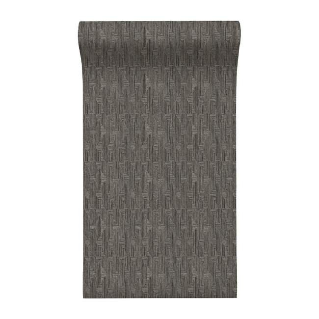 Dutch Wallcoverings Dutch Wallcoverings - Santa Fé Retro string Motif Black - Vliesbehang - 10m x 53cm - SA524017
