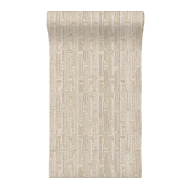Dutch Wallcoverings Dutch Wallcoverings - Santa Fé Retro string Motif Beige - Vliesbehang - 10m x 53cm - SA524012