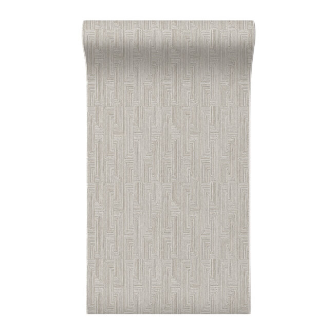 Dutch Wallcoverings Dutch Wallcoverings - Santa Fé Retro string Motif Grey - Vliesbehang - 10m x 53cm - SA524013