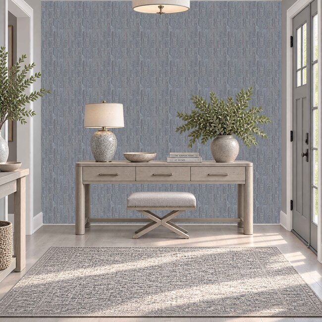 Dutch Wallcoverings Dutch Wallcoverings - Santa Fé Retro string Motif Navy Blue - Vliesbehang - 10m x 53cm - SA524016