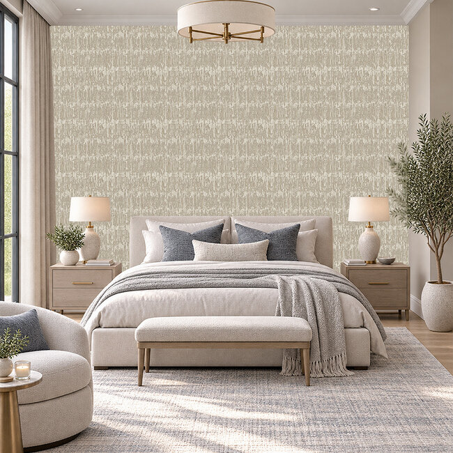 Dutch Wallcoverings Dutch Wallcoverings - Santa Fé Natural slate Antique Gold - Vliesbehang - 10m x 53cm - SA524035