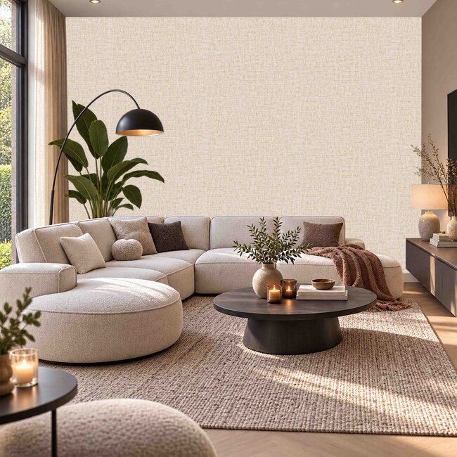 Dutch Wallcoverings Dutch Wallcoverings - Santa Fé Engraved Beige - Vliesbehang - 10m x 53cm - SA524022