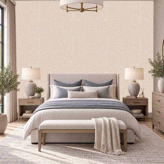 Dutch Wallcoverings Dutch Wallcoverings - Santa Fé Engraved Beige - Vliesbehang - 10m x 53cm - SA524022