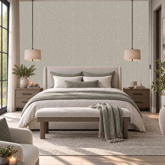 Dutch Wallcoverings Dutch Wallcoverings - Santa Fé Engraved Taupe - Vliesbehang - 10m x 53cm - SA524023