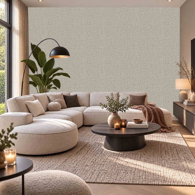 Dutch Wallcoverings Dutch Wallcoverings - Santa Fé Engraved Taupe - Vliesbehang - 10m x 53cm - SA524023