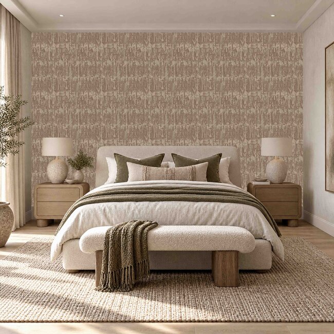 Dutch Wallcoverings Dutch Wallcoverings - Santa Fé Natural slate Bronze - Vliesbehang - 10m x 53cm - SA524036