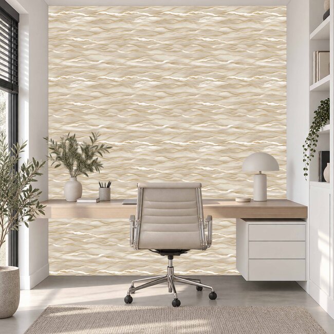Dutch Wallcoverings Dutch Wallcoverings - Santa Fé Desert Sands Gold - Vliesbehang - 10m x 53cm - SA524042