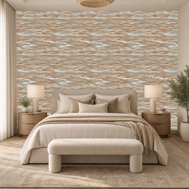 Dutch Wallcoverings Dutch Wallcoverings - Santa Fé Desert Sands Bronze & Grn - Vliesbehang - 10m x 53cm - SA524046