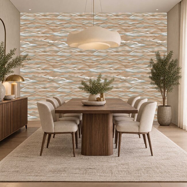 Dutch Wallcoverings Dutch Wallcoverings - Santa Fé Desert Sands Bronze & Grn - Vliesbehang - 10m x 53cm - SA524046