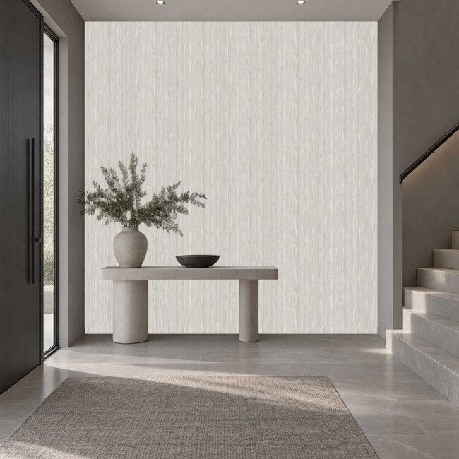 Dutch Wallcoverings Dutch Wallcoverings - Santa Fé Wood Grain Off White - Vliesbehang - 10m x 53cm - SA524061