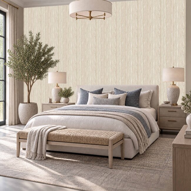 Dutch Wallcoverings Dutch Wallcoverings - Santa Fé Wood Grain Beige - Vliesbehang - 10m x 53cm - SA524062