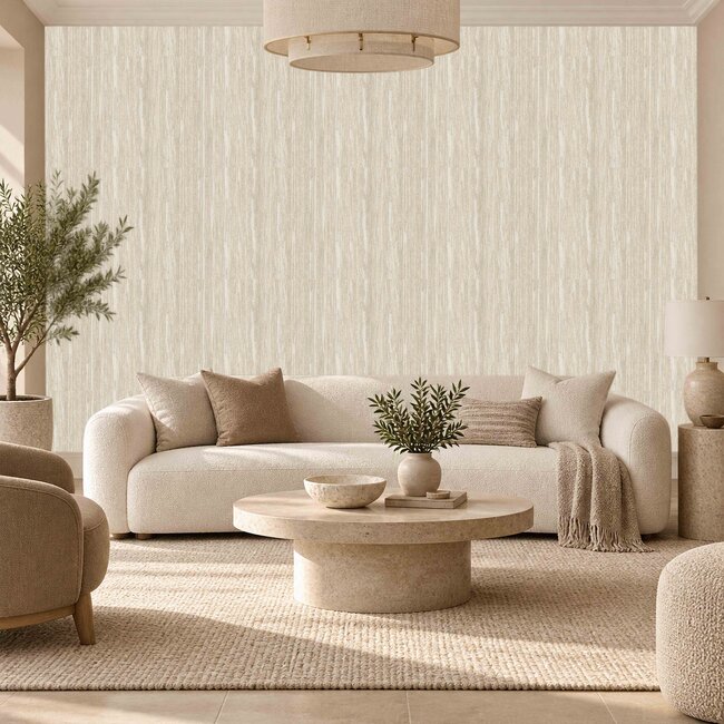 Dutch Wallcoverings Dutch Wallcoverings - Santa Fé Wood Grain Beige - Vliesbehang - 10m x 53cm - SA524062