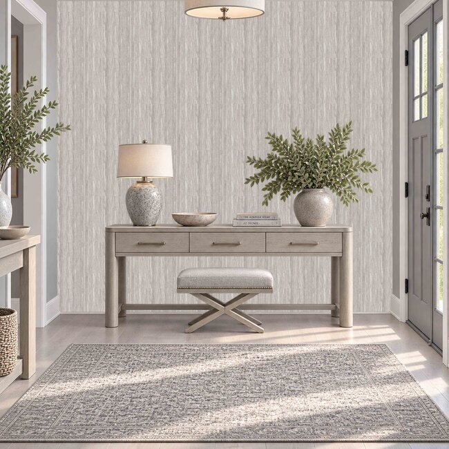 Dutch Wallcoverings Dutch Wallcoverings - Santa Fé Wood Grain Light Grey - Vliesbehang - 10m x 53cm - SA524063