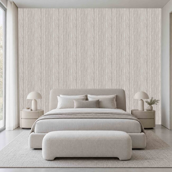 Dutch Wallcoverings Dutch Wallcoverings - Santa Fé Wood Grain Light Grey - Vliesbehang - 10m x 53cm - SA524063