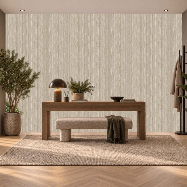 Dutch Wallcoverings Dutch Wallcoverings - Santa Fé Wood Grain Antique Gold - Vliesbehang - 10m x 53cm - SA524064