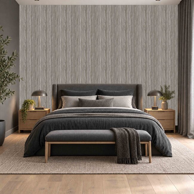 Dutch Wallcoverings Dutch Wallcoverings - Santa Fé Wood Grain Taupe - Vliesbehang - 10m x 53cm - SA524065