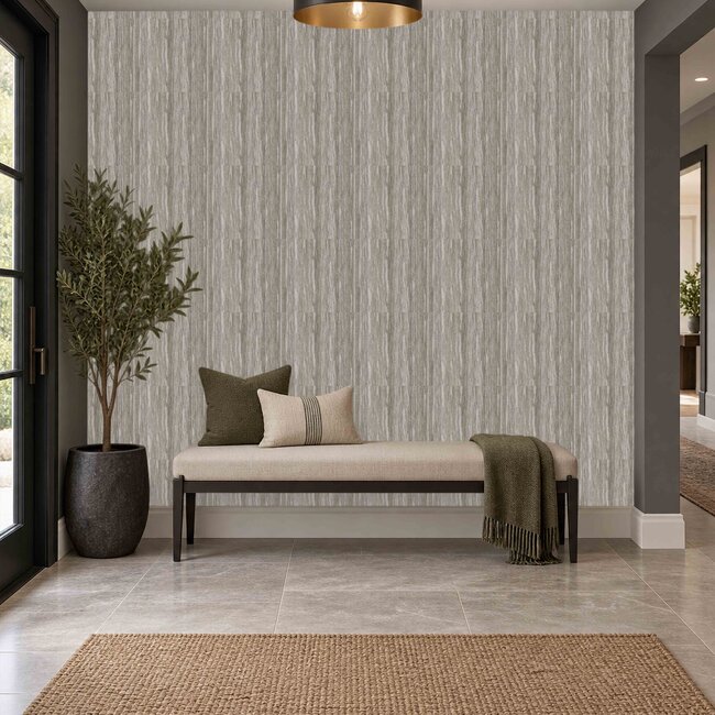 Dutch Wallcoverings Dutch Wallcoverings - Santa Fé Wood Grain Taupe - Vliesbehang - 10m x 53cm - SA524065