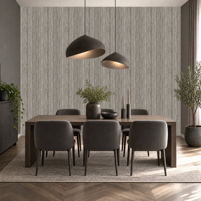 Dutch Wallcoverings Dutch Wallcoverings - Santa Fé Wood Grain Taupe - Vliesbehang - 10m x 53cm - SA524065