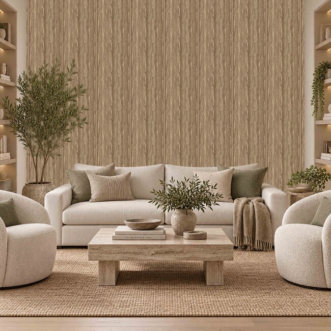 Dutch Wallcoverings Dutch Wallcoverings - Santa Fé Wood Grain Bronze - Vliesbehang - 10m x 53cm - SA524066