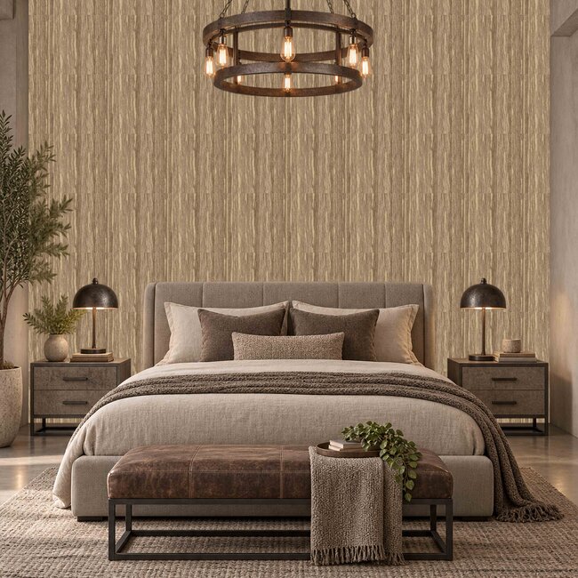 Dutch Wallcoverings Dutch Wallcoverings - Santa Fé Wood Grain Bronze - Vliesbehang - 10m x 53cm - SA524066