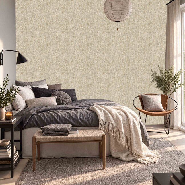 Dutch Wallcoverings Dutch Wallcoverings - Santa Fé Concrete Antique Gold - Vliesbehang - 10m x 53cm - SA524075