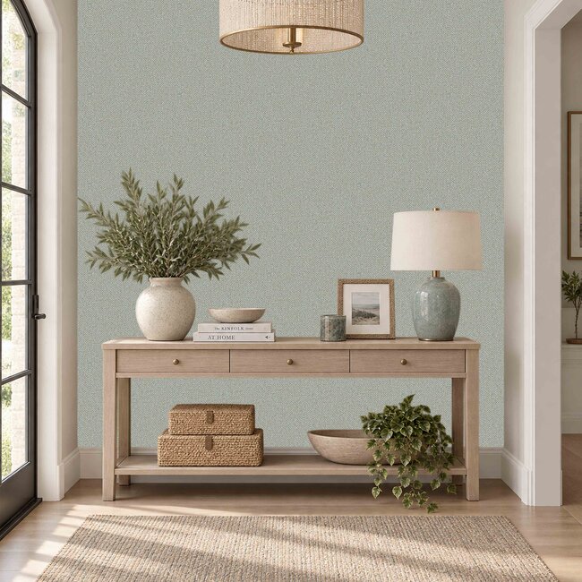 Dutch Wallcoverings Dutch Wallcoverings - Santa Fé Basket Weave Sage Green - Vliesbehang - 10m x 53cm - SA524096