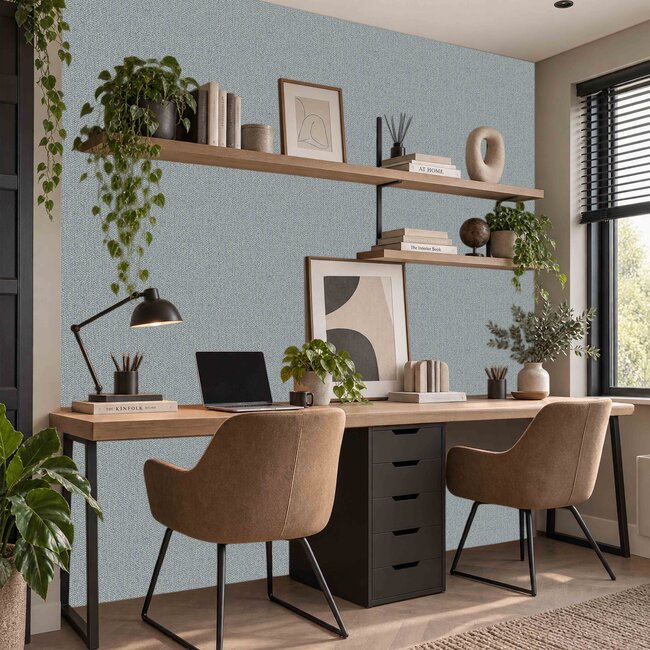 Dutch Wallcoverings Dutch Wallcoverings - Santa Fé Basket Weave Blue - Vliesbehang - 10m x 53cm - SA524097