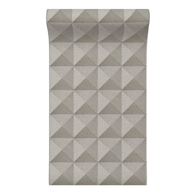 Dutch Wallcoverings Dutch Wallcoverings - Santa Fé Weaved Cube Taupe - Vliesbehang - 10m x 53cm - SA524102