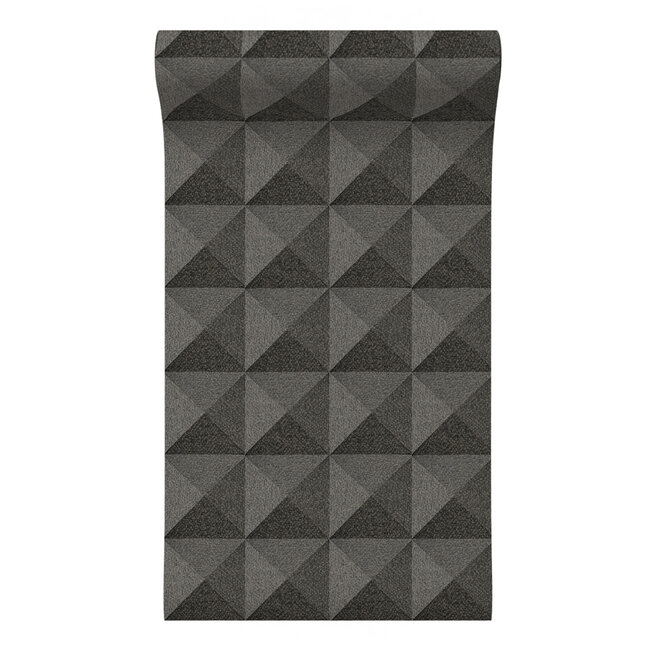 Dutch Wallcoverings Dutch Wallcoverings - Santa Fé Weaved Cube Black - Vliesbehang - 10m x 53cm - SA524104