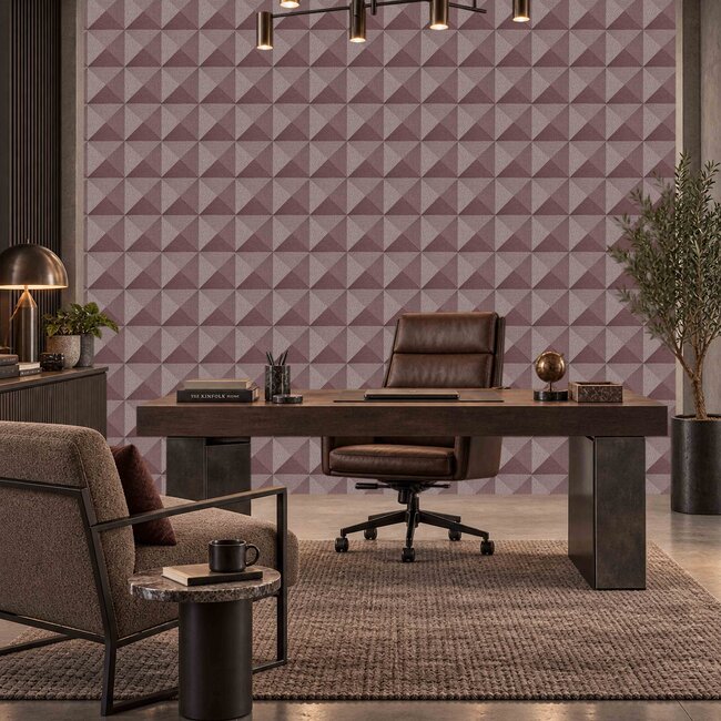 Dutch Wallcoverings Dutch Wallcoverings - Santa Fé Weaved Cube Terracotta - Vliesbehang - 10m x 53cm - SA524106