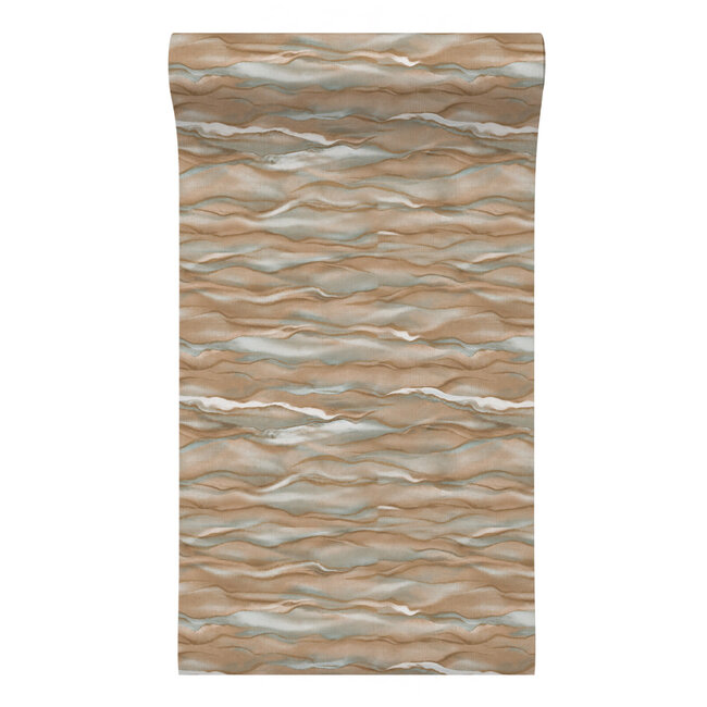 Dutch Wallcoverings Dutch Wallcoverings - Santa Fé Desert Sands Bronze & Grn - Vliesbehang - 10m x 53cm - SA524046