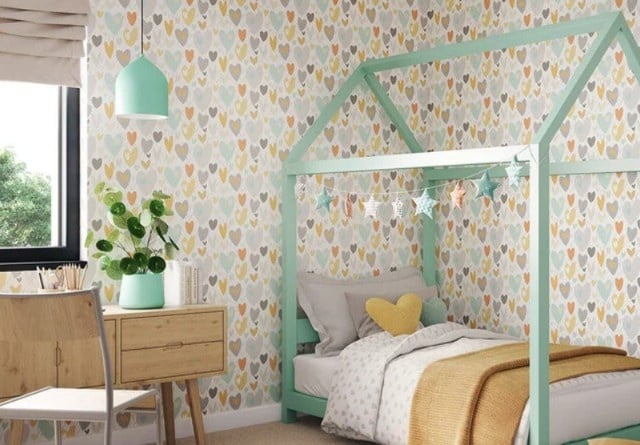 Hartjes behang voor de kinderkamer: Lieve ideeën zonder dat het te druk wordt