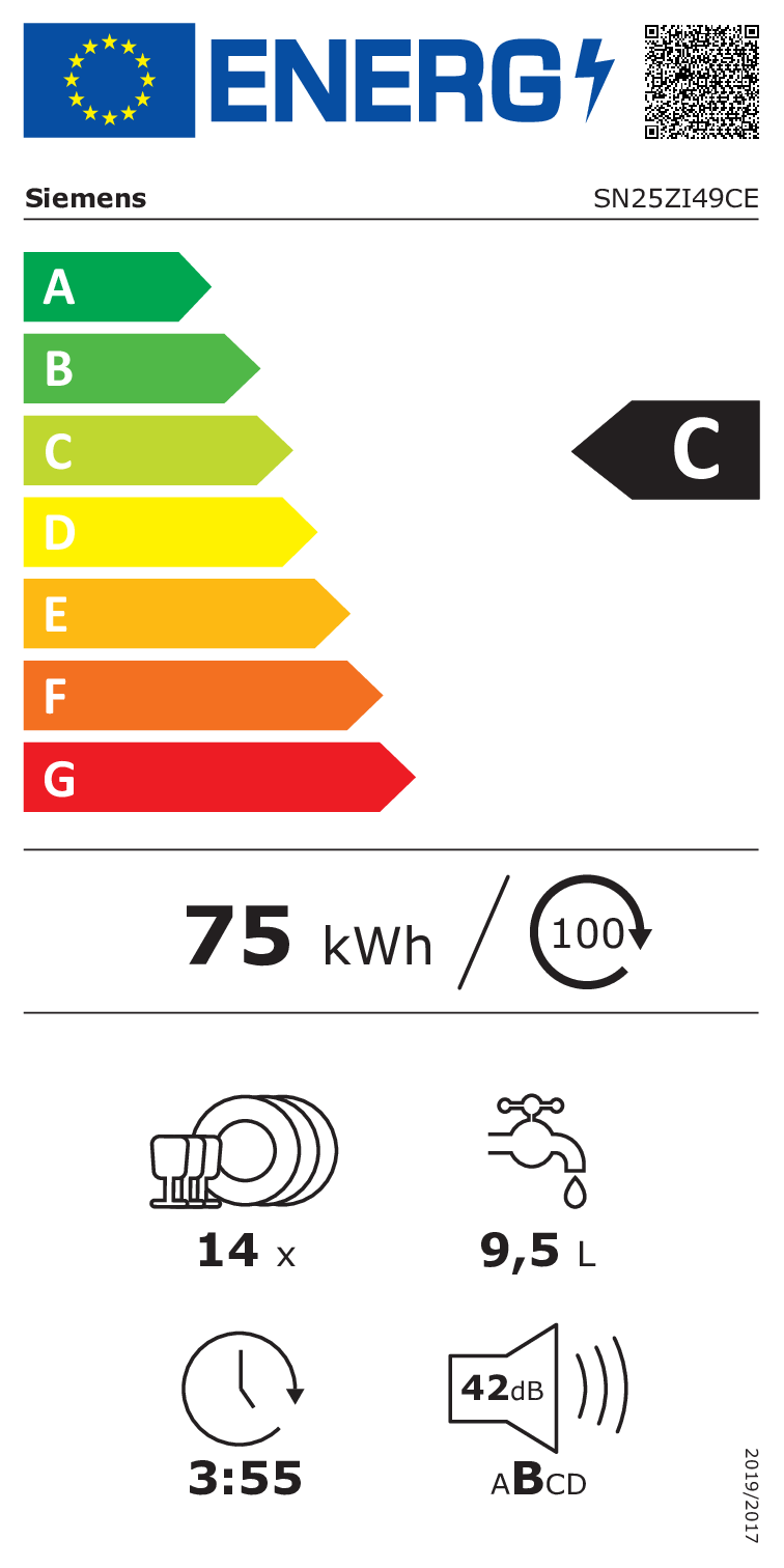 Siemens SN25ZI49CE - Vrijstaande vaatwasser
