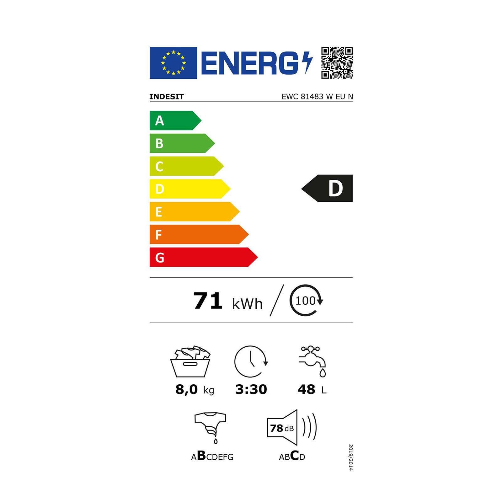 Indesit EWC 81483 W EU N - Wasmachine
