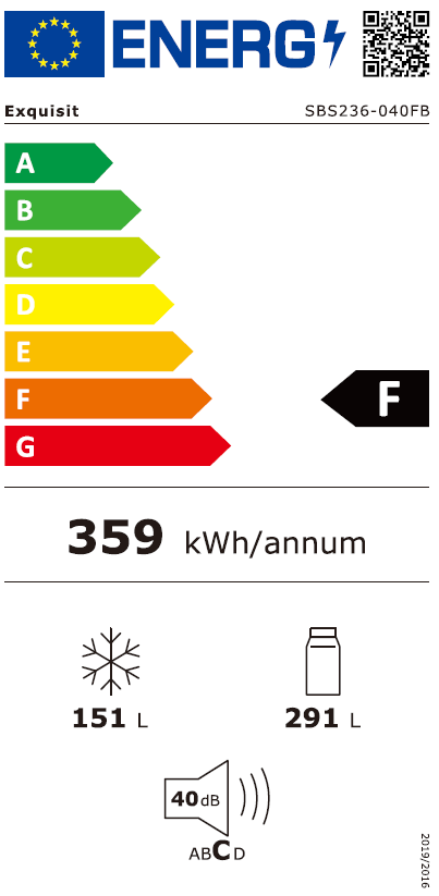 Exquisit SBS236-040FBLACK Amerikaanse koelkast