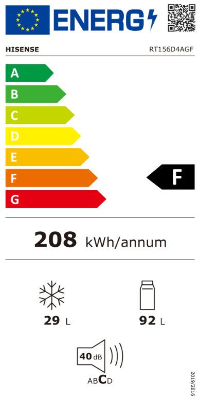 HiSense RT156D4AGF Koel-vriescombinatie