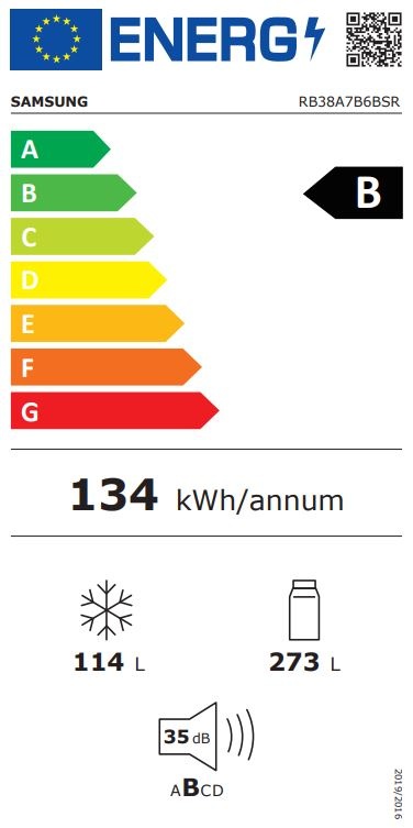 Samsung RB38A7B6BSR/EF koel-vriescombinatie