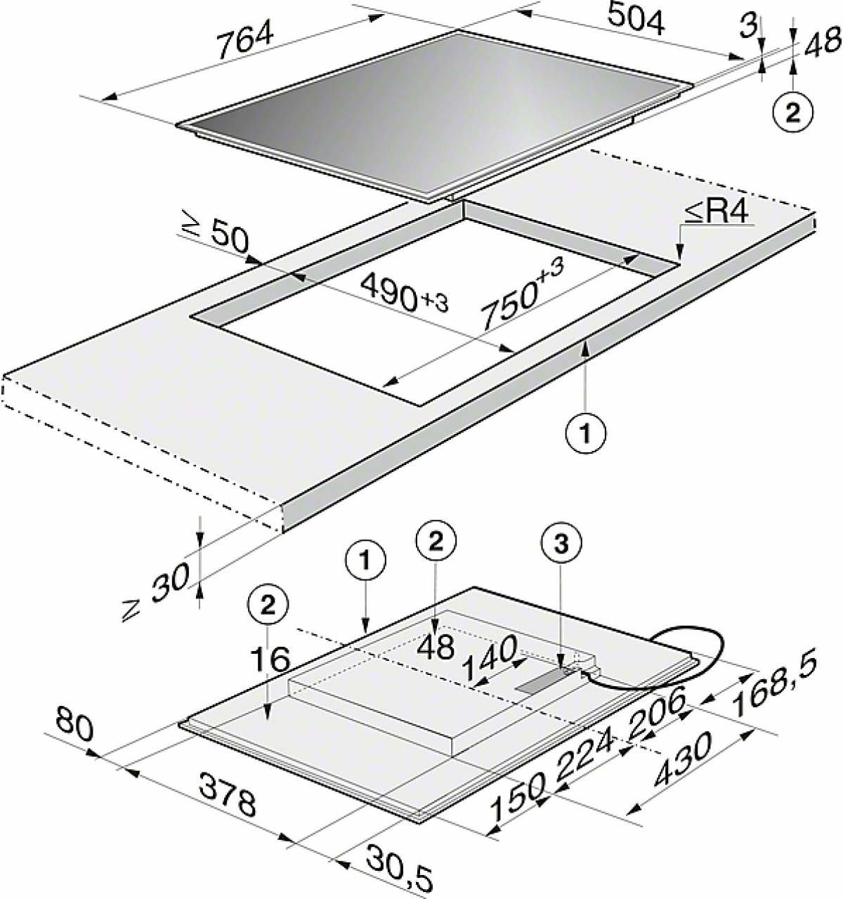 Miele KM 6118 Inbouw Inductie Kookplaat 75 cm